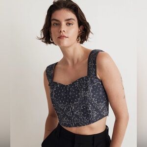 Madewell Quilted Sweetheart Crop Top